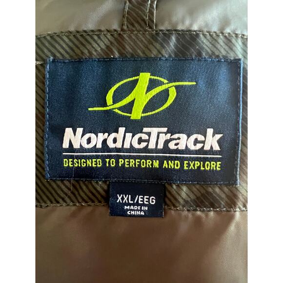 NordicTrack Green Black Camo Quilted Puffer Full Zip Vest Jacket Size XXL - Picture 8 of 12